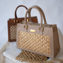 Load image into Gallery viewer, Thara nude Microfibre leather midi tote