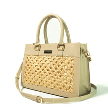 Load image into Gallery viewer, Thara nude Microfibre leather midi tote
