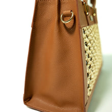 Load image into Gallery viewer, Thara Chestnut Microfiber Leather Tote