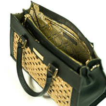 Load image into Gallery viewer, Thara Black Microfiber Leather Tote