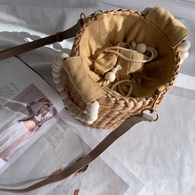 Load image into Gallery viewer, Round bag with microfibre leather strap