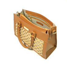 Load image into Gallery viewer, Thara Chestnut Microfiber Leather Tote