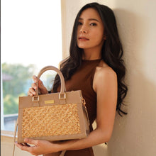 Load image into Gallery viewer, Thara nude Microfibre leather midi tote
