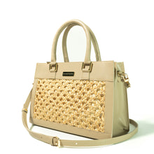 Load image into Gallery viewer, Thara nude Microfibre leather midi tote
