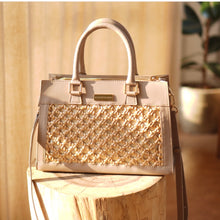 Load image into Gallery viewer, Thara nude Microfibre leather midi tote
